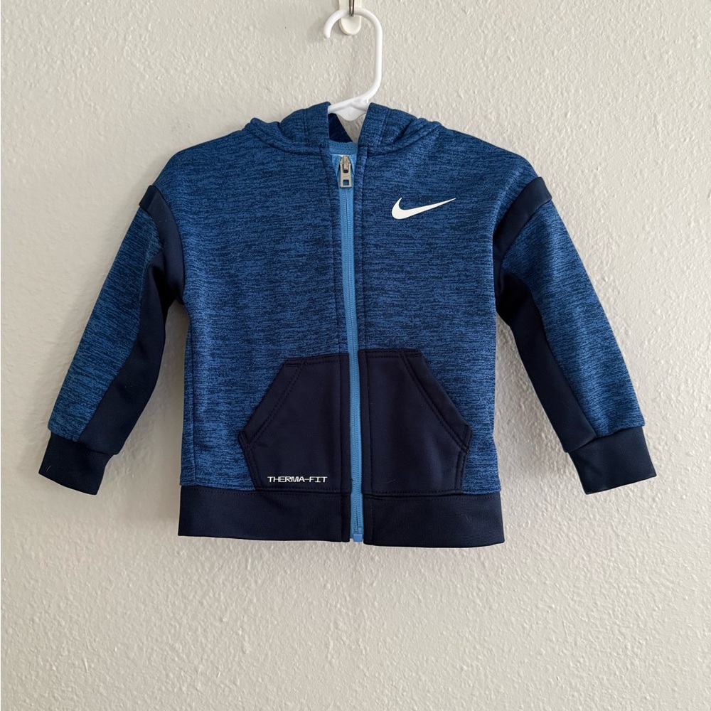 Nike Therma Fit Navy and Blue Hoodie Size 12 Months